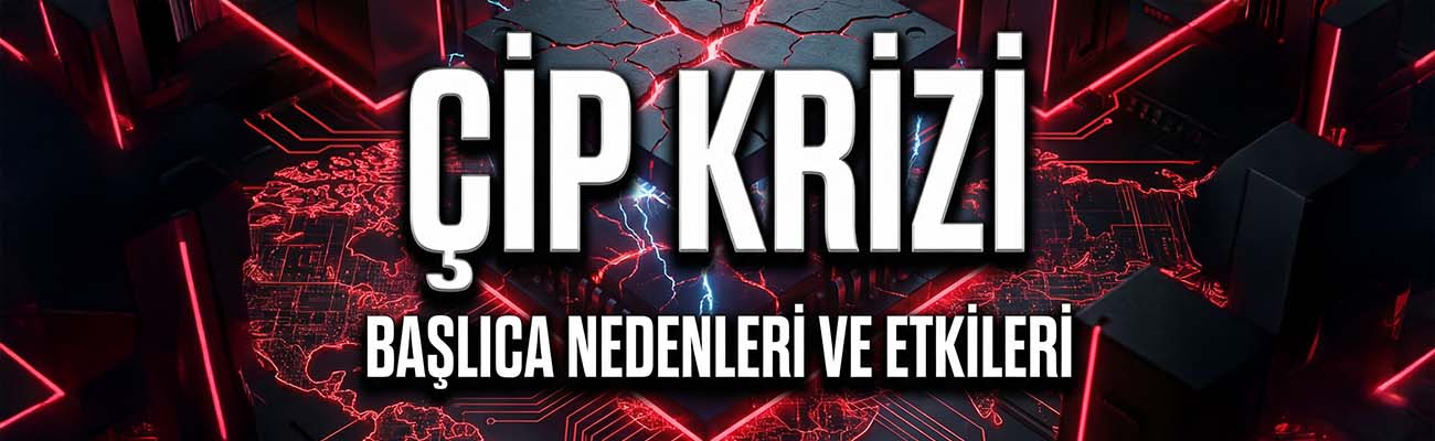 Yüksek teknolojili yarı iletken çip üretim fabrikası ve kırmızı acil durum ışıkları