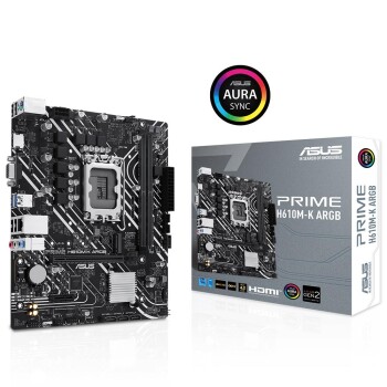Asus PRIME H610M-K ARGB DDR5 Intel 1700p 5600 HDMI VGA M2 USB3.2 mATX 2XDIMM SLOTS,MAX.96GB, ASUS 5X PROTECTION III, AURA RGB - ASUS