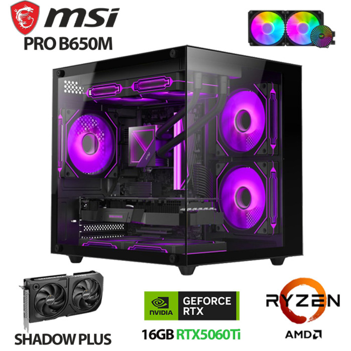 Xaser Force X10 Ryzen 7 7800X3D 32GB DDR5 Ram 1TB M.2 NVMe SSD 16GB RTX5060 Ti Sıvı Soğutmalı Oyuncu Tavsiye Sistem - 1