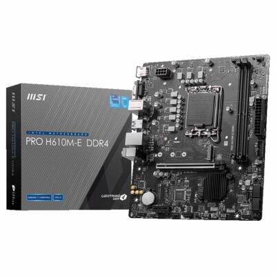MSI PRO H610M-E DDR4 SOKET 1700 3200(OC) HDMI VGA M.2 USB3.2 1x 1G LAN mATX - 1