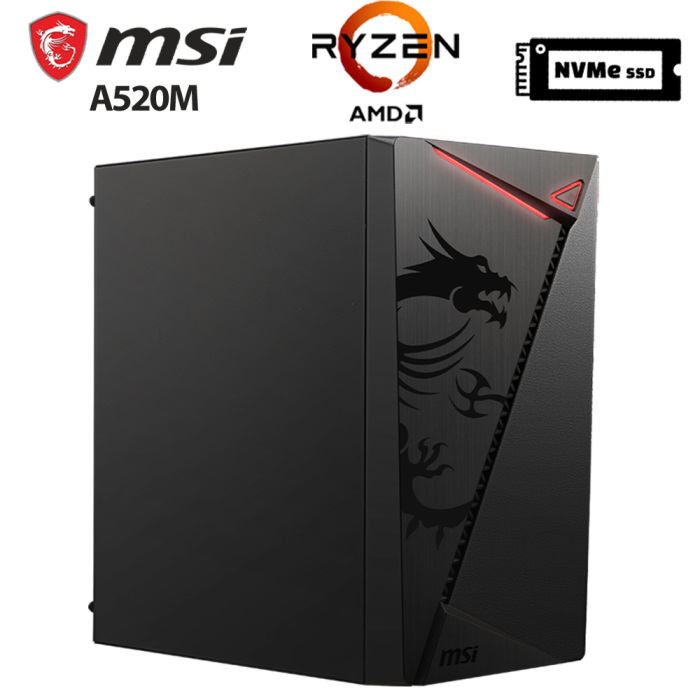 Xaser SHIELD x7 Ryzen 5 5500 16GB Ram 512GB M.2 NVMe SSD 2GB GT610 Masaüstü Ultra Performanslı Ofis Bilgisayarı - 1