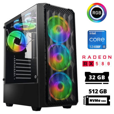 Xaser Abyss X3 i5 12400F 32GB Ram 512GB M.2 NVMe SSD 8GB RX580 256Bit Oyuncu Tavsiye Sistem - 1