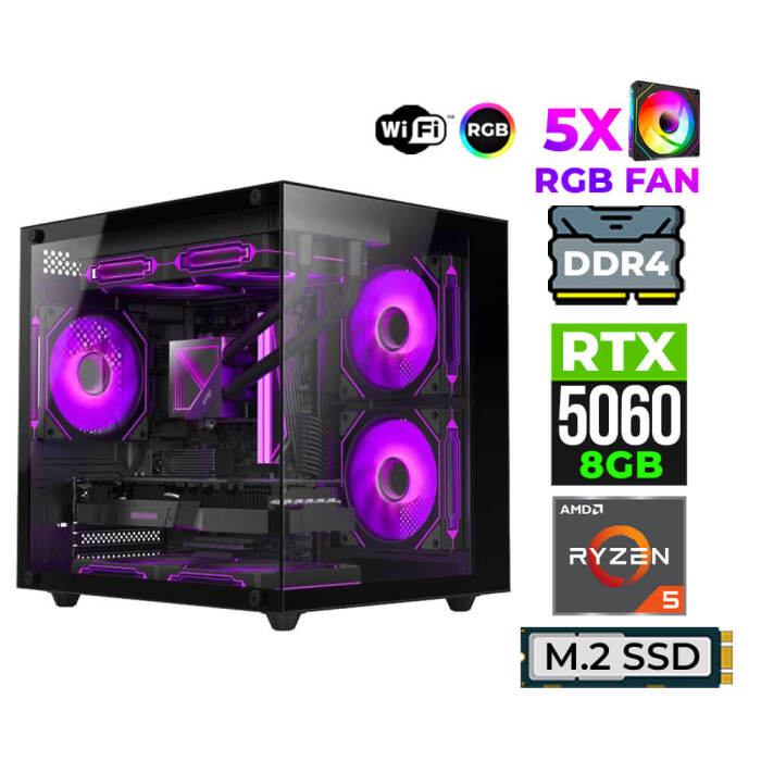 Xaser Astra X150 Ryzen 5 5600X 32GB Ram 1TB M.2 NVMe SSD 8GB RTX5060 Oyuncu Tavsiye Sistem - 1
