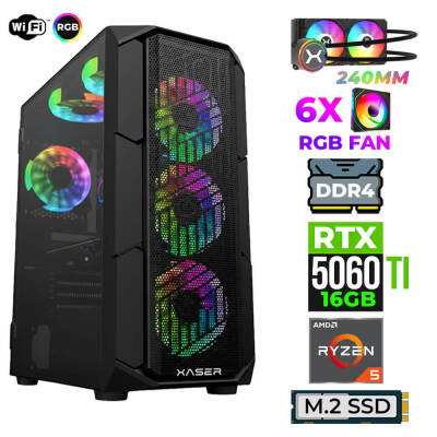 Xaser Astra X20 Ryzen 5 5600X 32GB Ram 1TB M.2 NVMe SSD 16GB RTX5060 Ti Sıvı Soğutmalı Oyuncu Tavsiye Sistem - 1