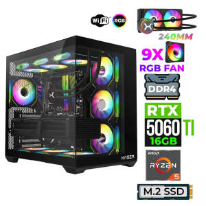 Xaser Astra X210 Ryzen 5 5600X 16GB Ram 512GB M.2 NVMe SSD 16GB RTX5060 Ti Sıvı Soğutmalı Oyuncu Tavsiye Sistem - Xaser