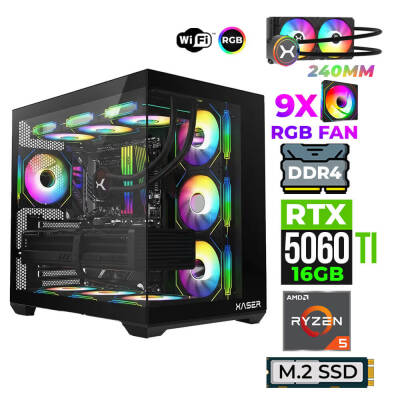 Xaser Astra X210 Ryzen 5 5600X 16GB Ram 512GB M.2 NVMe SSD 16GB RTX5060 Ti Sıvı Soğutmalı Oyuncu Tavsiye Sistem - 1