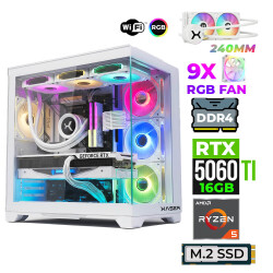 Xaser Astra X260 Ryzen 5 5600X 32GB Ram 1TB M.2 NVMe SSD 16GB RTX5060 Ti Sıvı Soğutmalı Oyuncu Tavsiye Sistem - Xaser