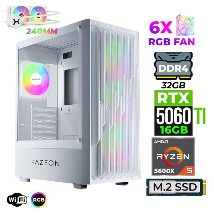 Xaser Astra X280 Ryzen 5 5600X 32GB Ram 1TB M.2 NVMe SSD 16GB RTX5060 Ti Sıvı Soğutmalı Oyuncu Tavsiye Sistem - 1