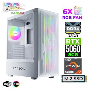 Xaser Astra X350 Ryzen 7 5700X 32GB Ram 1TB M.2 NVMe SSD 8GB RTX5060 Sıvı Soğutmalı Oyuncu Tavsiye Sistem - Xaser