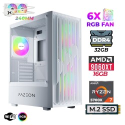 Xaser Astra X370 Ryzen 7 5700X 32GB Ram 1TB M.2 NVMe SSD 16GB RX9060 XT Sıvı Soğutmalı Oyuncu Tavsiye Sistem - Xaser