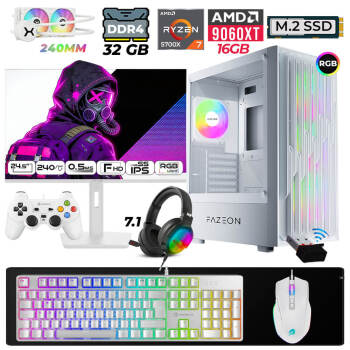 Xaser Astra X410 Ryzen 7 5700X 32GB Ram 1TB M.2 NVMe SSD 16GB RX9060 XT Sıvı Soğutmalı 24,5