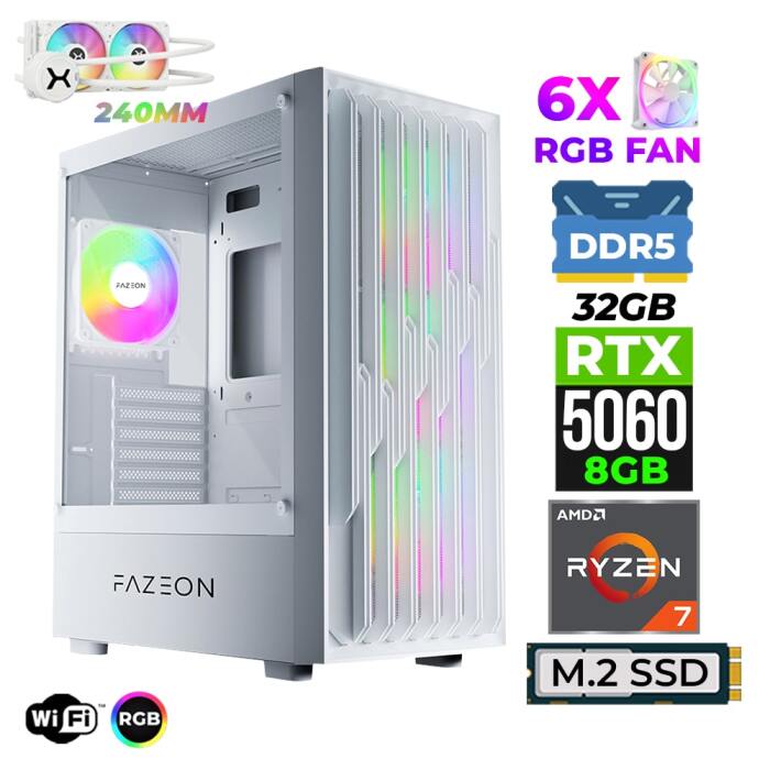 Xaser Astra X430 Ryzen 7 7800X3D 32GB DDR5 Ram 1TB M.2 NVMe SSD 8GB RTX5060 Sıvı Soğutmalı Oyuncu Tavsiye Sistem - 1