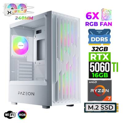 Xaser Astra X440 Ryzen 7 7800X3D 32GB DDR5 Ram 1TB M.2 NVMe SSD 16GB RTX5060 Ti Sıvı Soğutmalı Oyuncu Bilgisayarı - 1