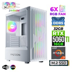 Xaser Astra X440 Ryzen 7 7800X3D 32GB DDR5 Ram 1TB M.2 NVMe SSD 16GB RTX5060 Ti Sıvı Soğutmalı Oyuncu Bilgisayarı - Xaser