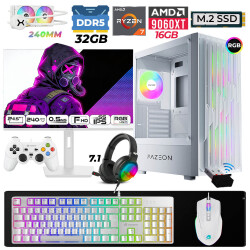 Xaser Astra X500 Ryzen 7 7800X3D 32GB DDR5 Ram 1TB M.2 NVMe SSD 16GB RX9060 XT Sıvı Soğutmalı 24,5