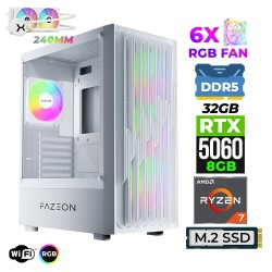 Xaser Astra X590 Ryzen 7 7700X 32GB DDR5 Ram 1TB M.2 NVMe SSD 8GB RTX5060 Sıvı Soğutmalı Oyuncu Tavsiye Sistem - Xaser