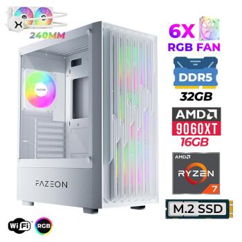 Xaser Astra X620 Ryzen 7 7700X 32GB DDR5 Ram 1TB M.2 NVMe SSD 16GB RX9060 XT Sıvı Soğutmalı Oyuncu Tavsiye Sistem - Xaser