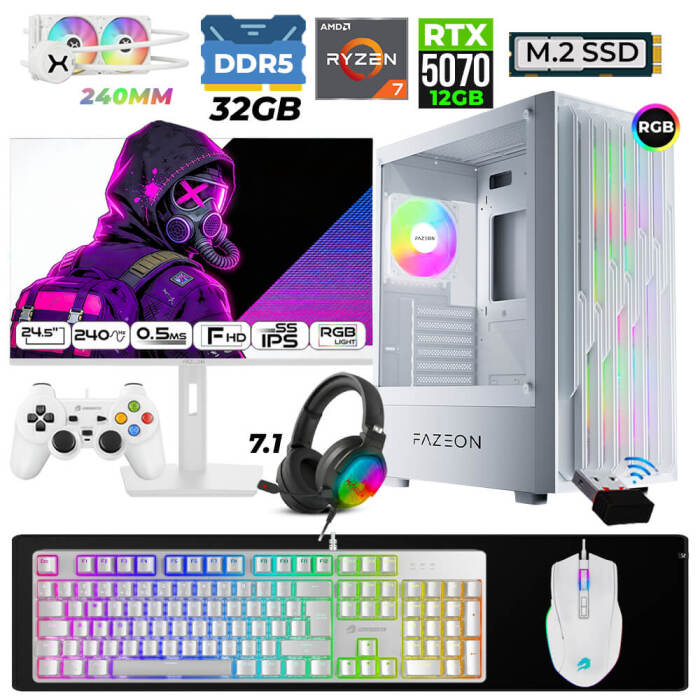 Xaser Astra X650 Ryzen 7 7700X 32GB DDR5 Ram 1TB M.2 NVMe SSD 12GB RTX5070 Sıvı Soğutmalı 24,5