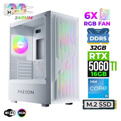 Xaser Astra X680 i5 14400F 32GB DDR5 Ram 1TB M.2 NVMe SSD 16GB RTX5060 Ti Sıvı Soğutmalı Oyuncu Bilgisayarı - 1