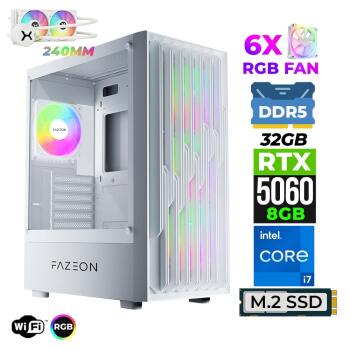 Xaser Astra X750 i7 14700F 32GB DDR5 Ram 1TB M.2 NVMe SSD 8GB RTX5060 Sıvı Soğutmalı Oyuncu Tavsiye Sistem - Xaser