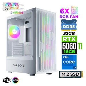 Xaser Astra X760 i7 14700F 32GB DDR5 Ram 1TB M.2 NVMe SSD 16GB RTX5060 Ti Sıvı Soğutmalı Oyuncu Bilgisayarı - Xaser
