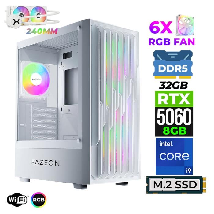Xaser Astra X830 i9 14900KF 32GB DDR5 Ram 1TB M.2 NVMe SSD 8GB RTX5060 Sıvı Soğutmalı Oyuncu Tavsiye Sistem - 1