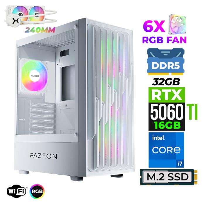 Xaser Astra X840 i9 14900KF 32GB DDR5 Ram 1TB M.2 NVMe SSD 16GB RTX5060 Ti Sıvı Soğutmalı Oyuncu Bilgisayarı - 1