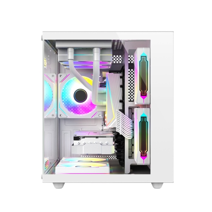 XASER BEYAZ CUBE 5X ARGB FAN TUŞ KONTROL 650W 80+ AKVARYUM KASA - 2