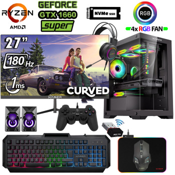 Xaser Blood x100 Ryzen 5 5600 32GB Ram 1TB M.2 SSD 6GB GTX1660 Super 27 180Hz Oyuncu Tavsiye Sistem - Xaser