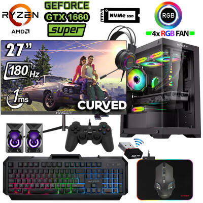 Xaser Blood x150 Ryzen 7 5700x 32GB Ram 1TB M.2 SSD 6GB GTX1660 Super 27 180Hz Oyuncu Tavsiye Sistem - 1