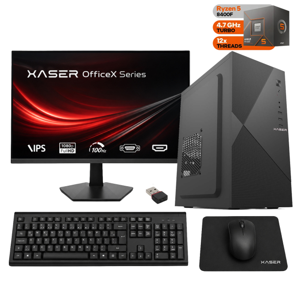 Xaser BusinessX170 Ryzen 5 8400F 16GB DDR5 Ram 512GB SSD GT610 Ekran Kartı 27