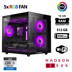 Xaser Cube X110 i5 10400F 16GB Ram 512GB M.2 NVMe SSD 8GB RX580 Masaüstü Oyuncu Bilgisayarı - 1