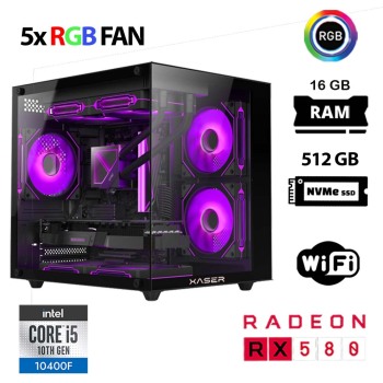 Xaser Cube X110 i5 10400F 16GB Ram 512GB M.2 NVMe SSD 8GB RX580 Oyuncu Tavsiye Sistem - Xaser