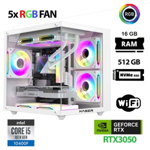 Xaser Cube X140 i5 10400F 16GB Ram 512GB M.2 NVMe SSD 6GB RTX3050 Beyaz Oyuncu Tavsiye Sistem - Xaser
