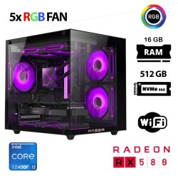 Xaser Cube X150 i5 12400F 16GB Ram 512GB M.2 NVMe SSD 8GB RX580 Masaüstü Oyuncu Bilgisayarı - 1