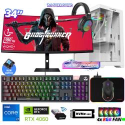 Xaser Delux X109 i7 14700F 16GB DDR5 Ram 512GB M.2 NVMe SSD 8GB RTX4060 34 Sıvı Soğutmalı Oyuncu Tavsiye Sistem - Xaser