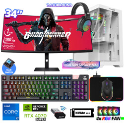 Xaser Delux X111 i7 14700F 16GB DDR5 Ram 512GB M.2 NVMe SSD 12GB RTX4070 SUPER 34 Sıvı Soğutmalı Oyuncu Tavsiye Sistem - Xaser