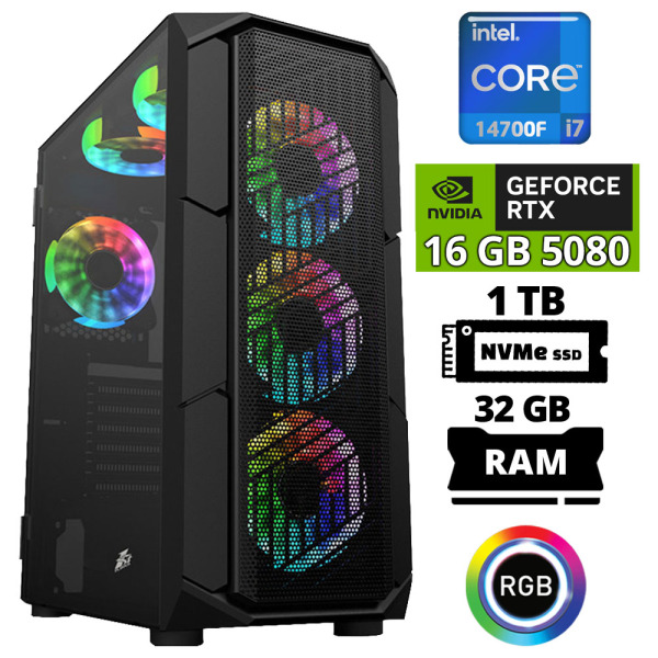 Xaser Delux X122 i7 14700F 32GB DDR5 Ram 1TB M.2 NVMe SSD 16GB RTX5080 Oyuncu Tavsiye Sistem - 1
