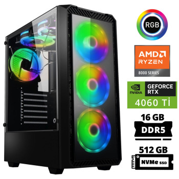Xaser Delux X13 Ryzen 5 8400F 16GB DDR5 Ram 512GB M.2 NVMe SSD 8GB RTX4060 Ti Oyuncu Tavsiye Sistem - Xaser