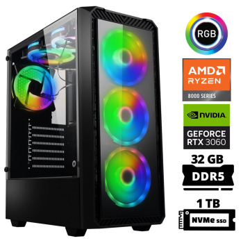 Xaser Delux X20 Ryzen 5 8400F 32GB DDR5 Ram 1TB M.2 NVMe SSD 12GB RTX3060 Oyuncu Tavsiye Sistem - Xaser