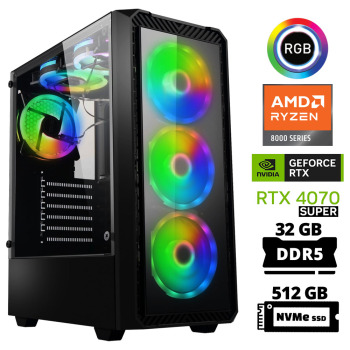 Xaser Delux X25 Ryzen 5 8400F 32GB DDR5 Ram 512GB M.2 NVMe SSD 12GB RTX4070 SUPER Oyuncu Tavsiye Sistem - Xaser