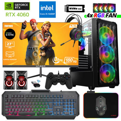 Xaser Delux X48 i5 14400F 16GB DDR5 Ram 512GB M.2 NVMe SSD 8GB RTX4060 27 180Hz Oyuncu Tavsiye Sistem - 1