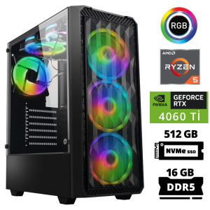 Xaser Delux X63 Ryzen 5 7600 16GB DDR5 Ram 512GB M.2 NVMe SSD 8GB RTX4060 Ti Oyuncu Tavsiye Sistem - Xaser