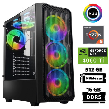 Xaser Delux X63 Ryzen 5 7600 16GB DDR5 Ram 512GB M.2 NVMe SSD 8GB RTX4060 Ti Oyuncu Tavsiye Sistem - Xaser