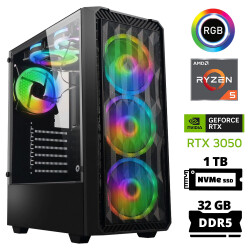 Xaser Delux X68 Ryzen 5 7600 32GB DDR5 Ram 1TB M.2 NVMe SSD 6GB RTX3050 Masaüstü Oyuncu Bilgisayarı - Xaser