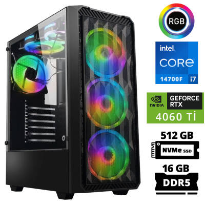 Xaser Delux X83 i7 14700F 16GB DDR5 Ram 512GB M.2 NVMe SSD 8GB RTX4060 Ti Oyuncu Tavsiye Sistem - 1