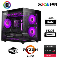 Xaser Eco X140 Ryzen 5 5500 16GB Ram 512GB M.2 NVMe SSD 16GB RX9060 XT Oyuncu Masaüstü Bilgisayarı - 1