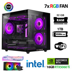 Xaser Eco X220 i9 14900KF 32GB DDR5 Ram 1TB M.2 NVMe SSD 16GB RTX5060Ti Sıvı Soğutmalı Oyuncu Tavsiye Sistem - Xaser