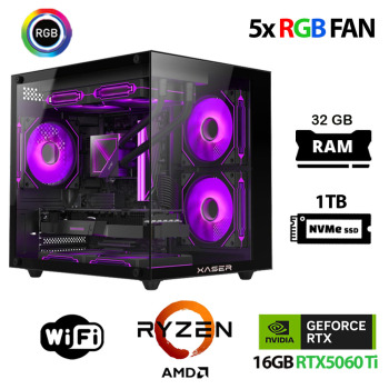Xaser Eco X240 Ryzen 5 7500F 32GB DDR5 Ram 1TB M.2 NVMe SSD 16GB RTX5060Ti Oyun Hazır Sistem - Xaser