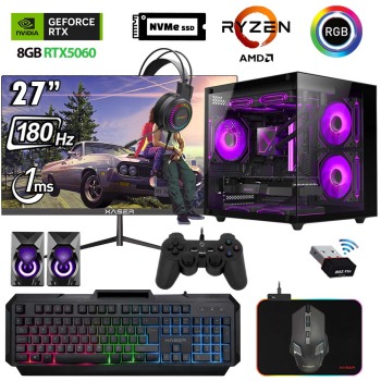 Xaser Eco X320 Ryzen 5 5600 32GB Ram 1TB M.2 NVMe SSD 8GB RTX5060 27 180Hz Curved Oyuncu Tavsiye Sistem - Xaser